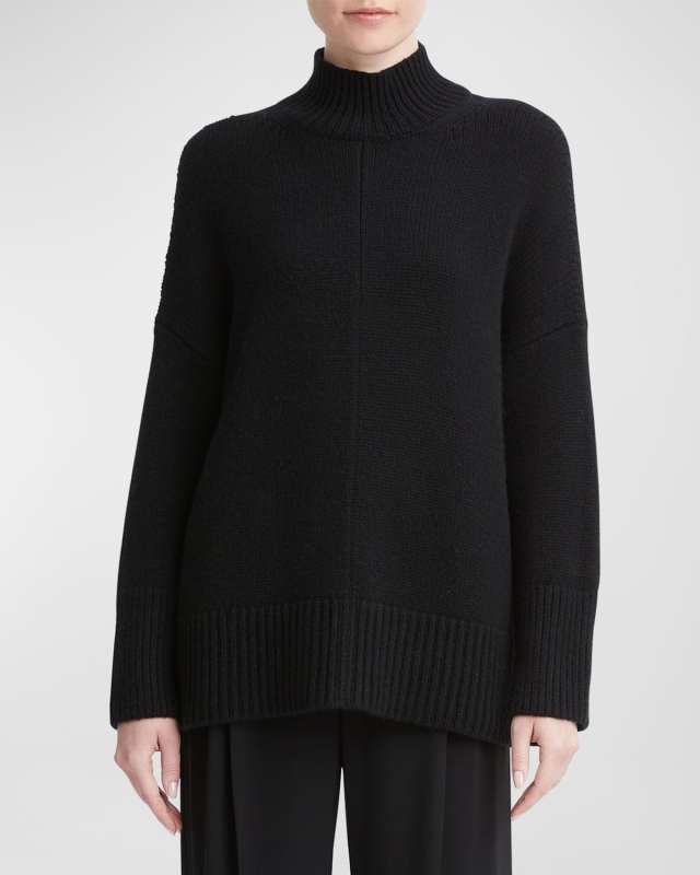 Wool-Cashmere Trapeze Turtleneck Sweat
